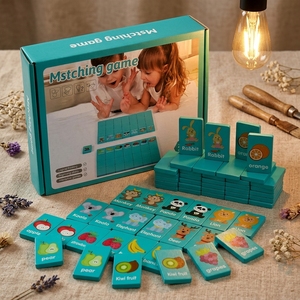<span class=keywords><strong>Juego</strong></span> <span class=keywords><strong>de</strong></span> mesa <span class=keywords><strong>de</strong></span> madera educativo para niños: Emparejamiento <span class=keywords><strong>de</strong></span> animales y frutas, cuatro en uno, <span class=keywords><strong>solitario</strong></span>, dominó, memoria y conexión. - Product Image 1