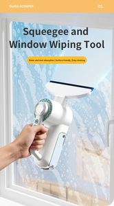 Limpiador de Ventanas Eléctrico Inalámbrico, Aspiradora Recargable de Mano con <span class=keywords><strong>Cepillo</strong></span> de Silicona y Acero Inoxidable para Limpieza de Agua y Polvo - Product Image 6