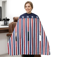Cape de barbier personnalisée avec drapeau américain, imperméable, tablier de salon de coiffure, design patriotique américain, cape de coiffeur