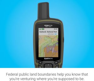 GPSMAP 65s Button-<b>Operated</b> Handheld GPS Altimeter /ANT+ 16GB Storage 16-Hour <b>Battery</b> 2.6" Color Display Multiband Frequency GPSM - Product Image 3