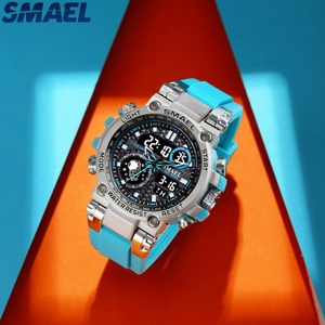 Montre Smael Sports en alliage doré pour homme, montre numérique à quartz 8093, montre étanche 50M, montre de natation, montre-bracelet pour homme - Product Image 2