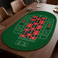 Tapis de table de roulette personnalisé 71 x 36 pouces en polyester et caoutchouc naturel, pour jeu de poker, d'échecs et de casino