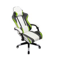 Chaise de jeu ergonomique en cuir PU à dossier haut et assise épaisse, style course, pivotante et réglable en hauteur pour joueurs sur PC