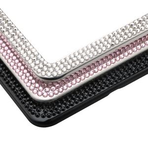 Marco de placa de matrícula cromado negro de Metal Marco De <span class=keywords><strong>Matricula</strong></span> adecuado para marco de matrícula de coche estándar de EE. UU. Soporte de placa de diamante - Product Image 5