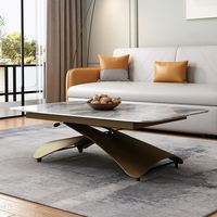 Table basse relevable et table à manger multifonctionnelle pour salon, table basse télescopique simple en roche, double usage