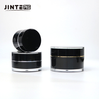 LOW quantité minimale de commande Pot en acrylique de 50g prêt à expédier Pot de gel UV rond noir brillant pour ongles Gel de construction UV pour le bricolage Pot de conteneur pour extensions d'ongles