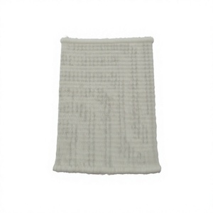 Tapis en laine noué à la main de couleur ivoire géométrique - Product Image 3