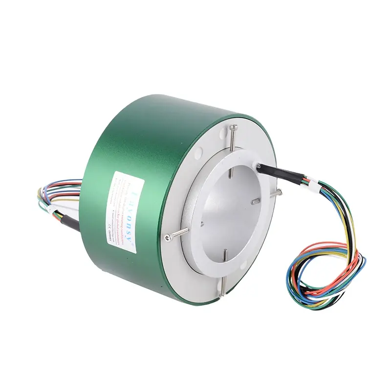 Conductive Swivel Slip Ring ID 80 mm OD 158 mm 6 Circuits Through Hole Contact for Intelligent Equipment Mechanical Electrical