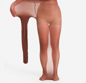 BT01006 Collant Plus Size Marrone Color Carne 40D Durevoli Antiscivolo Trasparenti a Vita a T per Adulti, Capacità 200 Libbre - Product Image 3
