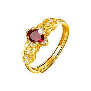 8 Anillos Ajustables de Piedra Natural de Corte Ovalado de 5*7mm de Alta Calidad, Joyería Vintage de Plata 925 Chapada en Oro, para Regalo - Product Image 1