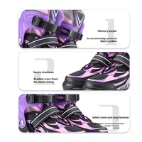 Patins à roulettes tendance et stylés à double rangée en PU pour enfants débutants, roues lisses entièrement pailletées, alliage d'aluminium épaissi, silencieux 608z