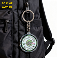 Porte-clés en acrylique transparent double face circulaire But First Matcha pour les amateurs de thé, durable et léger, accessoire quotidien