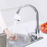 Robinet de cuisine intelligent ABS à économie d'eau avec capteur, pulvérisateur et aérateur multifonction, design moderne, blanc chromé