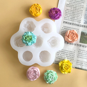 Nuevas Ideas 3D flor molde DIY Rosa peonía flor pastel decoración Fondant hornear Chocolate silicona molde suculenta vela molde - Product Image 6