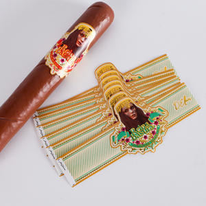 Индивидуальная печать логотипа Роскошная тисненая кубинская сигарная этикетка Золотая фольга сигарная лента Золотое кольцо - Product Image 6