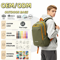 Sac à dos de randonnée et de voyage en plein air avec compartiment pour ordinateur portable, poche pour trolley, dos en maille respirante pour le camping, la randonnée, hommes et femmes, OEM