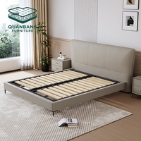 Ensemble de meubles de chambre à coucher de haute qualité, lit moderne de luxe en cuir confortable et doux, taille King ou Queen, pour chambre à coucher ou villa