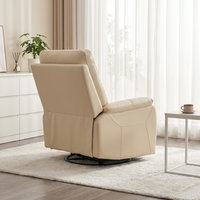 360 °   Fauteuil inclinable pivotant à dossier manuel avec poche latérale, fauteuil de relaxation rembourré pour salon et home cinéma