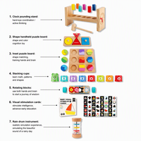 Juego de Juguetes Educativos Montessori de Plástico y Madera para Niños Pequeños, Regalos de Navidad, Educación Temprana, Surtido para Niños de 6 a 24 Meses
