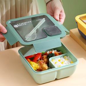 حاوية تخزين طعام جديدة صديقة للميكروويف محمولة مع ملعقة وعيدان الطعام - Product Image 4