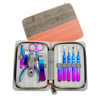 Ensemble de coupe-ongles luxueux en acier inoxydable coloré de 15 pièces, ensemble de manucure professionnel, kit de voyage, kit d'extension d'ongles, durable