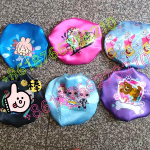 Bonnets de nuit en satin double couche personnalisés avec des personnages de dessins animés populaires pour les enfants, usage quotidien, unisexe - Product Image 1
