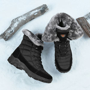 Botas de Nieve Personalizadas de Diseño, Profesionales, de Cuero, Impermeables, para Senderismo, con Forro de Peluche, Cálidas, para Mujer y Hombre - Product Image 5