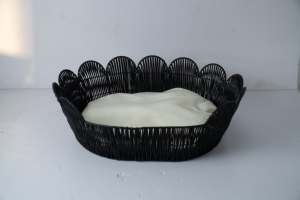 Ganzjahres-Haustier-Rattanhaus Umweltfreundliches Komfortables Haustierbett für Pelzige Freunde Weiden-Kunsthandwerk Katzenhaus - Product Image 2