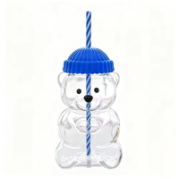 Gobelet en verre Starbk Teddy Bear, style Ins, prix bas, créatif, en verre borosilicate de haute qualité avec paille