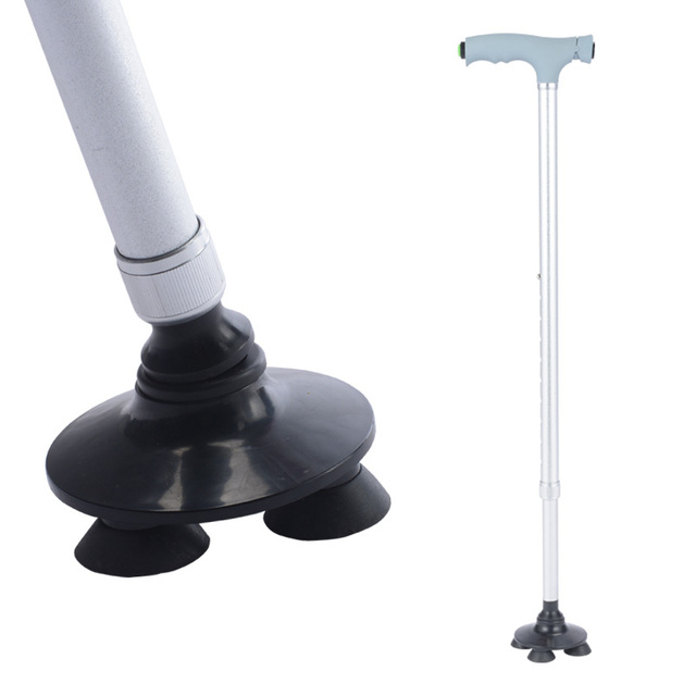 Adjustable Angle Suction Cup Cane Walking Stick with Light