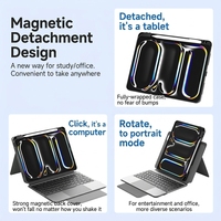 Clavier sans fil RICHISON BT, disposition française, RGB, 78 touches, interrupteurs à ciseaux, magnétique, détachable, fin, léger, support multi-angles, étui pour tablette
