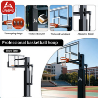 Système de panier de basketball encastré FIBA 2026 avec anneau à 3 ressorts et coussinets pour adultes et adolescents, pour intérieur et extérieur