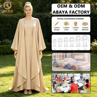 Fournisseur OEM ODM – Robe longue modeste en ivoire personnalisable avec votre design, manches longues, boutonnée sur le devant, coupe trapèze avec poches latérales pour femme