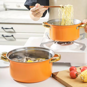 Conjunto de Panelas de Aço Inoxidável para Cozinha, 10 Peças, Panela de Sopa Laranja, Panelas de Casserole - Product Image 5