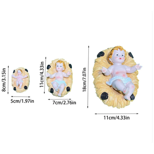 Santo Niño Jesús nacimiento <span class=keywords><strong>resina</strong></span> artesanía escultura caballo canal hierba cama Navidad hogar Decoración arte <span class=keywords><strong>resina</strong></span> escultura para interior - Product Image 5