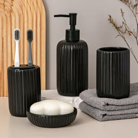 Ensemble de salle de bain en céramique simple : porte-brosse à dents, porte-savon, accessoires de salle de bain, distributeur de savon personnalisé, décoration intérieure, directement de l'usine