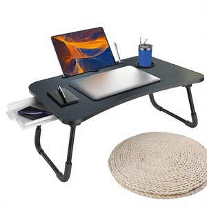 Mesa Plegable para Cama con Cajón y Portavasos para Oficina en Casa - Product Image 3