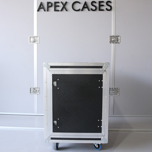 Estuche de transporte <span class=keywords><strong>APEX</strong></span> CASES 14U con puertas correderas y tapa abatible, personalizado para DJ, de aluminio resistente, con soporte antichoque para rack, ideal para giras y alquiler. - Product Image 3