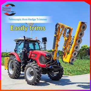 Machine de taille de haies verte montée sur véhicule pour l'entretien des zones intermédiaires des autoroutes, machine de taille en hauteur avec bras télescopique pour jardin - Product Image 1