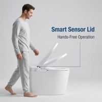 Inodoro Eléctrico Inteligente de Lujo de Una Pieza con Asiento Calefactado, Sensor de Pie, Luz Nocturna y Drenaje S-Trap, Montado en el Suelo