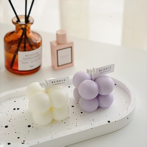 Bougie parfumée de qualité supérieure avec logo personnalisé, design en forme de bulle aux couleurs pastel, boîte cadeau transparente, bougies originales pour boutique de cadeaux - Product Image 2