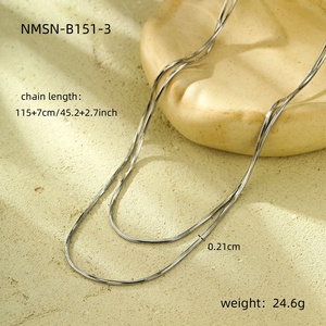 时尚18k镀金不锈钢项链奢华蛇链无光泽泪滴长链项链 - Product Image 6