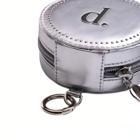 Trousse de Maquillage Ronde Portable en PU avec Fermeture Éclair, Mini Pochette de Luxe pour Bijoux et Maquillage, Motif Bonbons, Poignée Souple