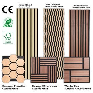 Tiange facile installazione 280x46 <span class=keywords><strong>Cm</strong></span> impiallacciatura di noce avvolto <span class=keywords><strong>Mdf</strong></span> perforato legno acustica pannelli murali in legno - Product Image 4