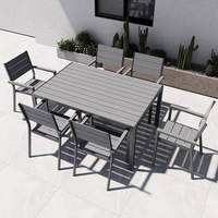 Table de repas pliante d'extérieur en plastique et en bois, idéale pour les jardins ou les patios