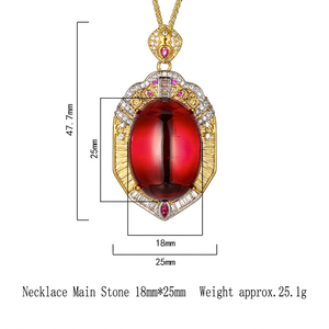 High Quality Eco-friendly <b>Copper</b> Gold Plated Oval 18*25mm Green Imitation Jade Stone Classic Engagement Pendant Unisex <b>Chains</b> - Product Image 3
