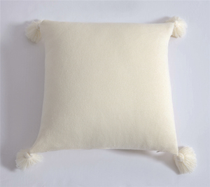 Macaron 100% coton taie d'oreiller confortable housse de coussin décoratif maison canapé housse de coussin avec pompon - Product Image 3