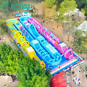 Parc gonflable géant sur le thème des dessins animés AOYU, château gonflable commercial pour adultes, obstacle de saut - toboggan d'escalade pour enfants - Product Image 1