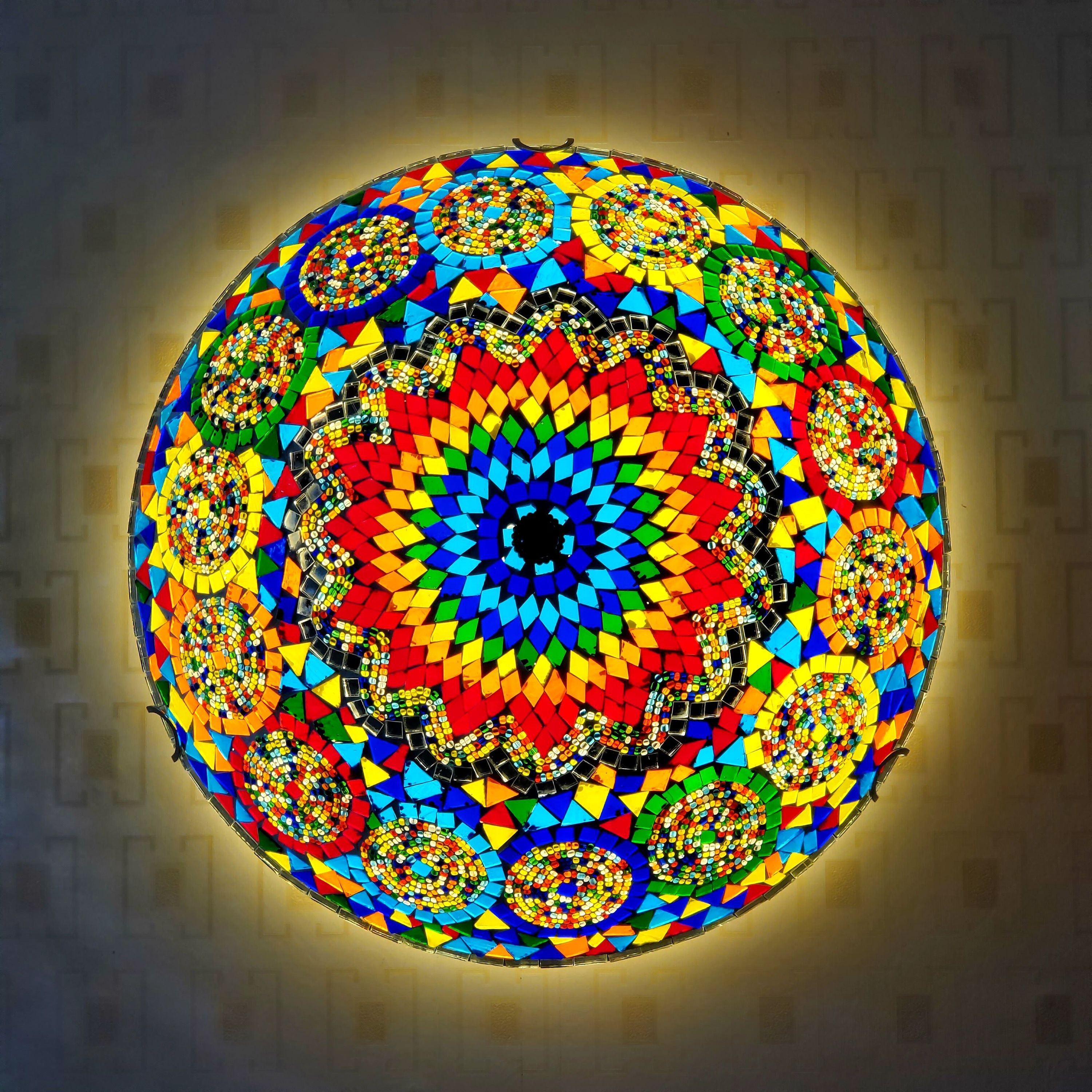 Exotic Romantic Turkish Flow-glass Classical Homestay Retro Art Room Coffee Aisle Foyer Tiffany Ceiling Light