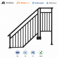 Système de main courante en aluminium thermolaqué robuste pour balcon extérieur, villa, bricolage, certifié TUV